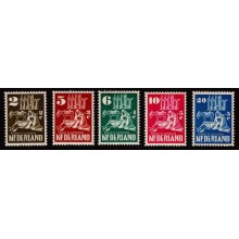 1950 Holland - AFA 558-62 - Hollandske kirkers genopbygning - Komplet sæt - Postfrisk.